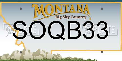 SOQB33 Montana License Plate
