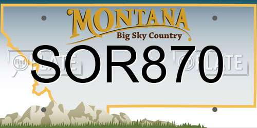SOR870 Montana License Plate