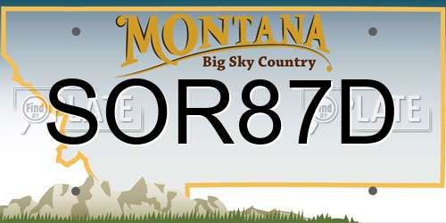 SOR87D Montana License Plate