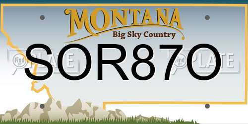 SOR87O Montana License Plate