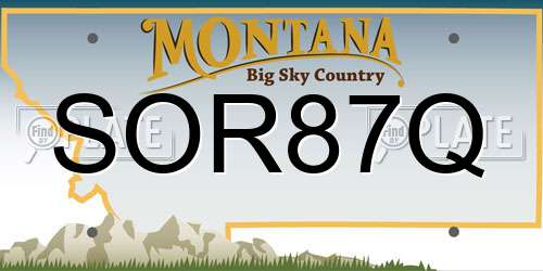 SOR87Q Montana License Plate