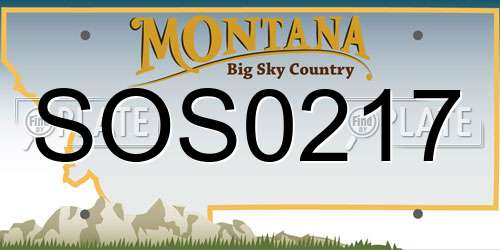SOS0217 Montana License Plate