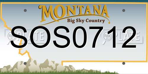 SOS0712 Montana License Plate