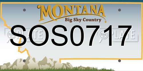 SOS0717 Montana License Plate