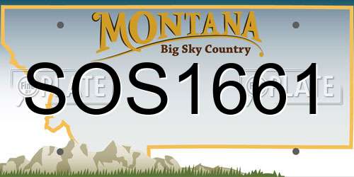 SOS1661 Montana License Plate