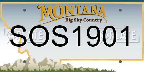 SOS1901 Montana License Plate
