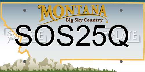 SOS25Q Montana License Plate