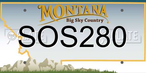 SOS280 Montana License Plate
