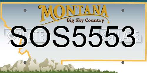 SOS5553 Montana License Plate