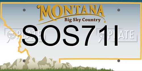 SOS71I Montana License Plate