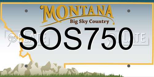 SOS750 Montana License Plate