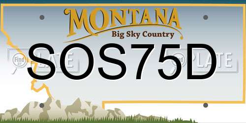 SOS75D Montana License Plate