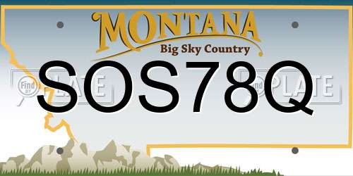 SOS78Q Montana License Plate