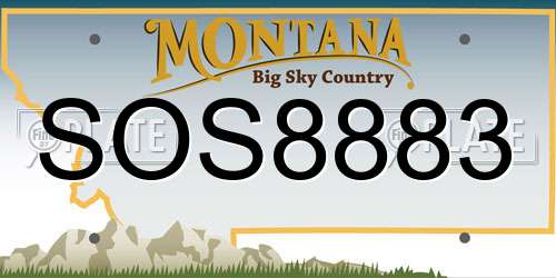 SOS8883 Montana License Plate