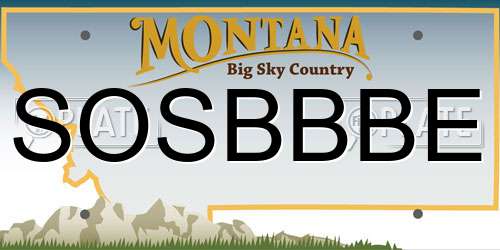 SOSBBBE Montana License Plate