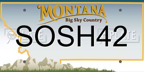 SOSH42 Montana License Plate