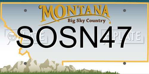 SOSN47 Montana License Plate
