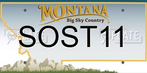 SOST11 Montana License Plate