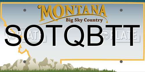 SOTQBTT Montana License Plate