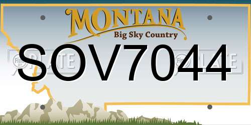 SOV7044 Montana License Plate