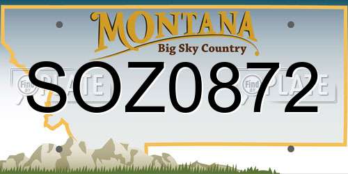SOZ0872 Montana License Plate