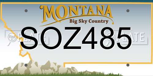 SOZ485 Montana License Plate