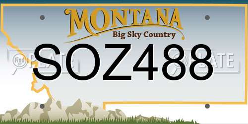 SOZ488 Montana License Plate