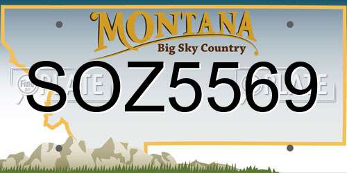 SOZ5569 Montana License Plate