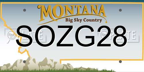 SOZG28 Montana License Plate