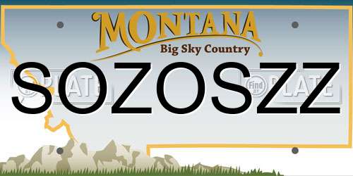 SOZOSZZ Montana License Plate