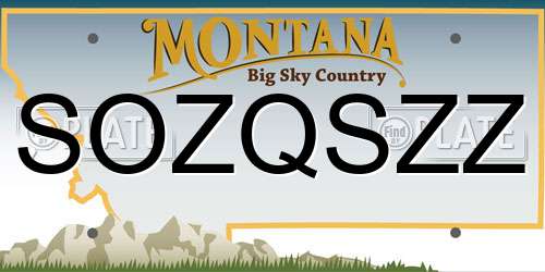 SOZQSZZ Montana License Plate