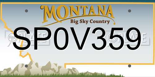 SP0V359 Montana License Plate