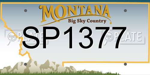 SP1377 Montana License Plate