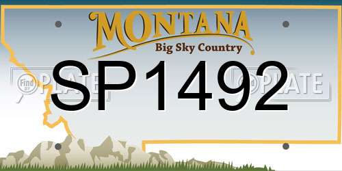 SP1492 Montana License Plate