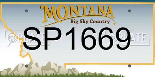 SP1669 Montana License Plate