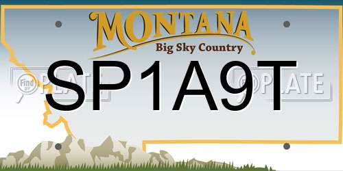 SP1A9T Montana License Plate