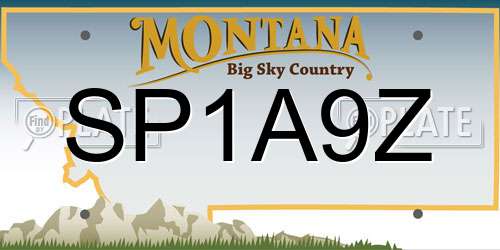 SP1A9Z Montana License Plate
