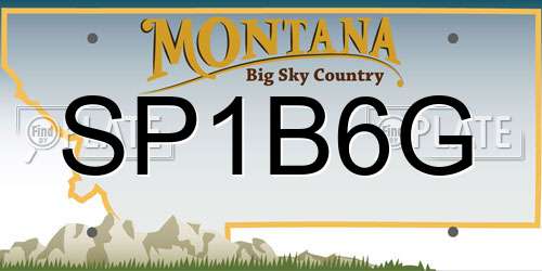 SP1B6G Montana License Plate