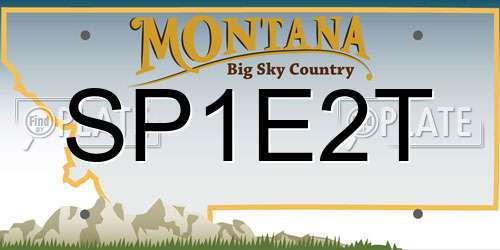 SP1E2T Montana License Plate