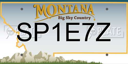 SP1E7Z Montana License Plate