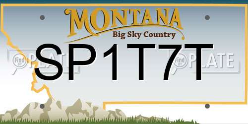 SP1T7T Montana License Plate