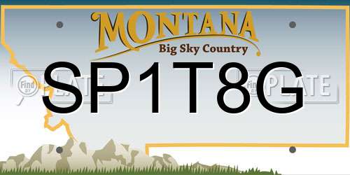 SP1T8G Montana License Plate