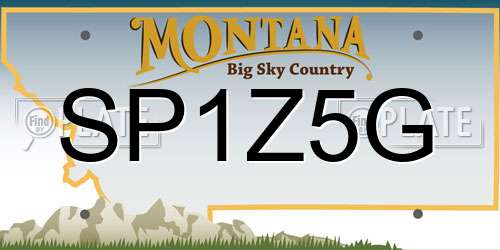SP1Z5G Montana License Plate