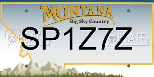 SP1Z7Z Montana License Plate