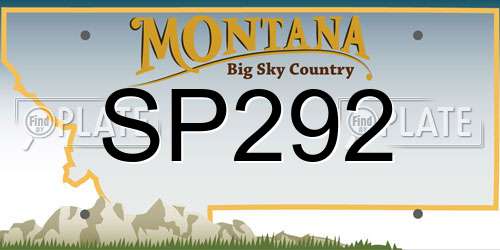 SP292 Montana License Plate