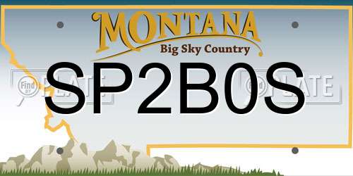 SP2B0S Montana License Plate