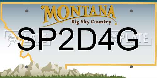 SP2D4G Montana License Plate