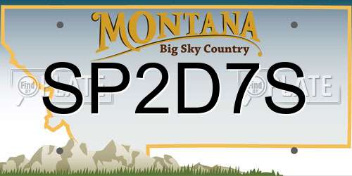 SP2D7S Montana License Plate