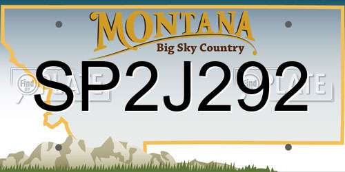 SP2J292 Montana License Plate