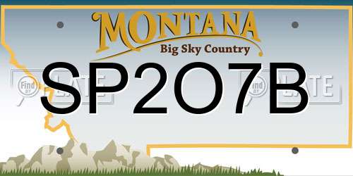 SP2O7B Montana License Plate